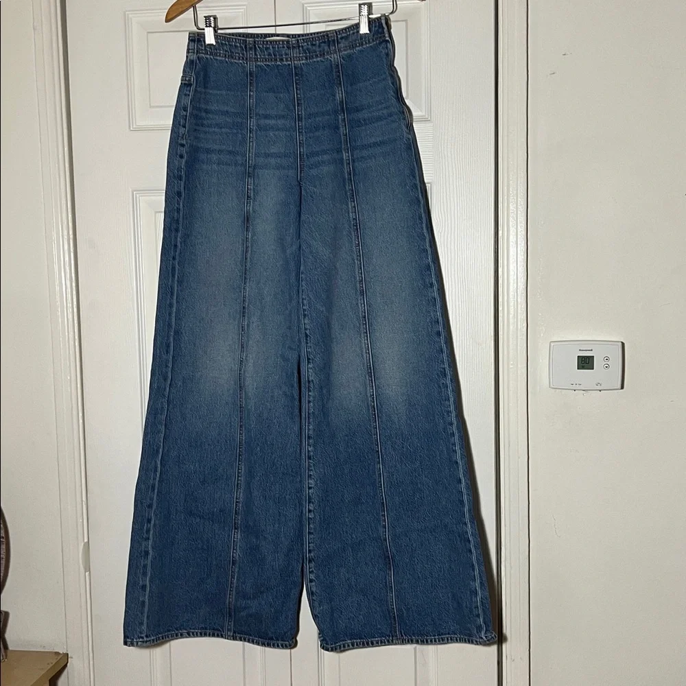 Ulla Johnson Blue High-Rise Wide-Leg Jeans - Picture 3 of 10